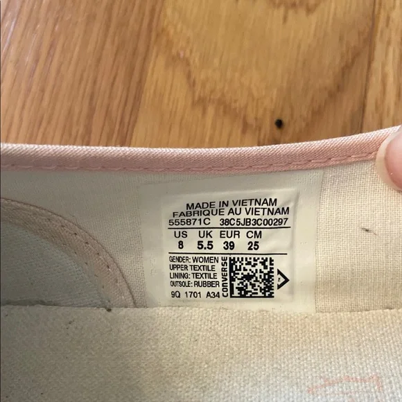 CONVERSE Chuck Taylor Ballet Lace Slip On Vapor Pink Sneakers Womens Size 8 - Picture 7 of 8